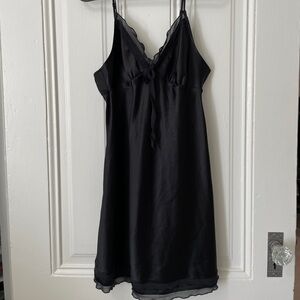 Victoria's Secret Black Satin Chemise